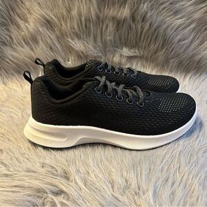 Athletic Works Sneakers Womens Size 9 Black Lace‎ Up Shoes Memory Foam